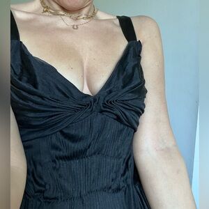 Stunning Prada short silk evening or day dress. Chiffon inside/ pleats